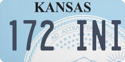 KS license plate 172INI