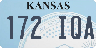 KS license plate 172IQA