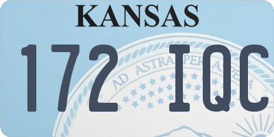 KS license plate 172IQC