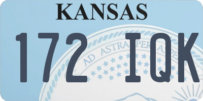KS license plate 172IQK