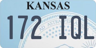 KS license plate 172IQL