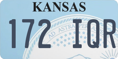 KS license plate 172IQR