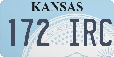 KS license plate 172IRC