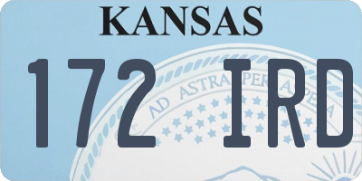 KS license plate 172IRD