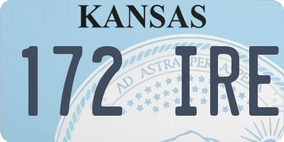 KS license plate 172IRE