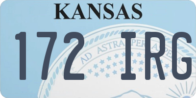 KS license plate 172IRG