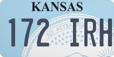 KS license plate 172IRH