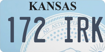 KS license plate 172IRK