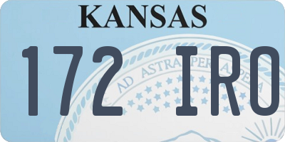 KS license plate 172IRO