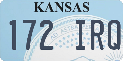 KS license plate 172IRQ