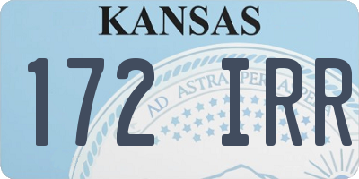 KS license plate 172IRR
