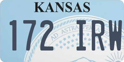 KS license plate 172IRW