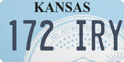 KS license plate 172IRY