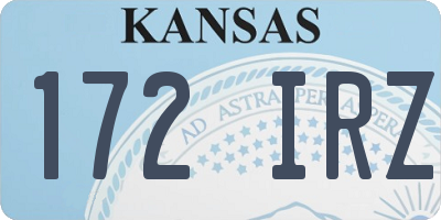 KS license plate 172IRZ