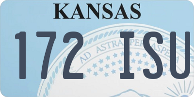 KS license plate 172ISU