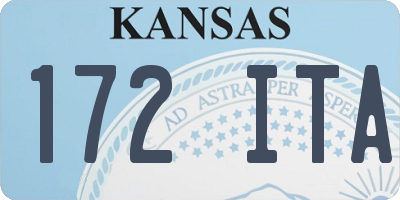 KS license plate 172ITA