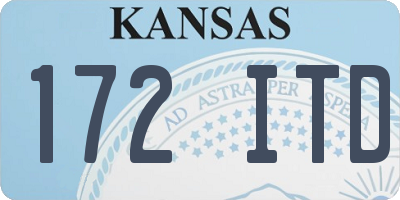 KS license plate 172ITD