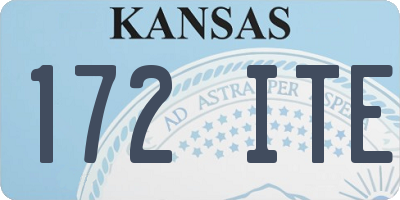 KS license plate 172ITE