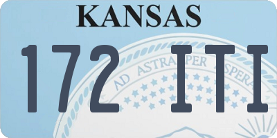 KS license plate 172ITI