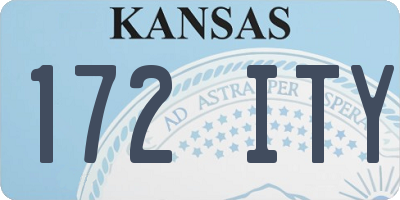 KS license plate 172ITY