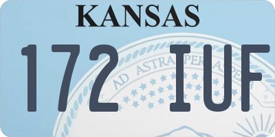 KS license plate 172IUF