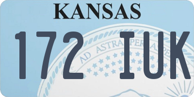 KS license plate 172IUK