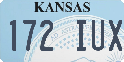 KS license plate 172IUX