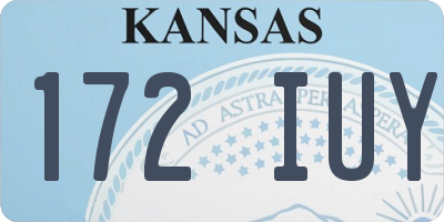 KS license plate 172IUY