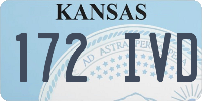 KS license plate 172IVD