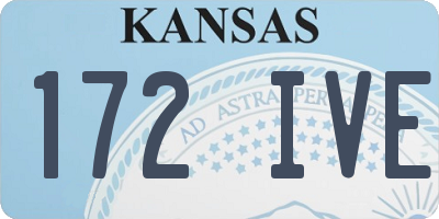 KS license plate 172IVE