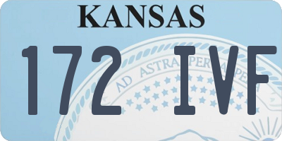 KS license plate 172IVF