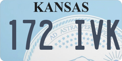 KS license plate 172IVK