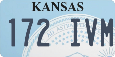 KS license plate 172IVM