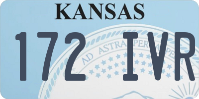KS license plate 172IVR