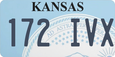 KS license plate 172IVX
