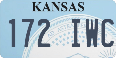 KS license plate 172IWC