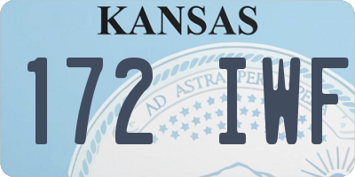 KS license plate 172IWF