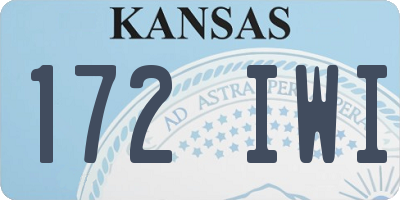 KS license plate 172IWI