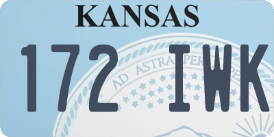 KS license plate 172IWK