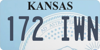 KS license plate 172IWN
