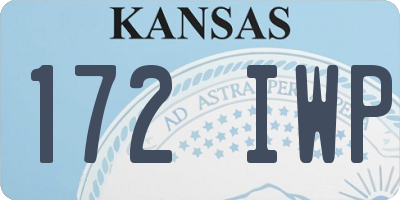 KS license plate 172IWP