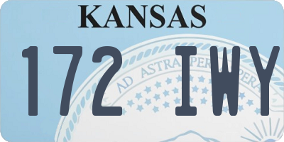 KS license plate 172IWY