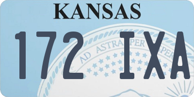 KS license plate 172IXA