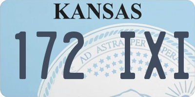 KS license plate 172IXI