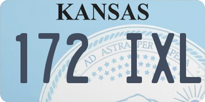 KS license plate 172IXL