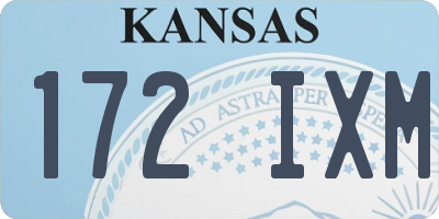 KS license plate 172IXM