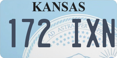 KS license plate 172IXN