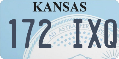 KS license plate 172IXQ