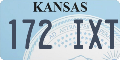 KS license plate 172IXT