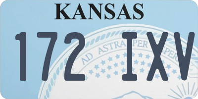 KS license plate 172IXV